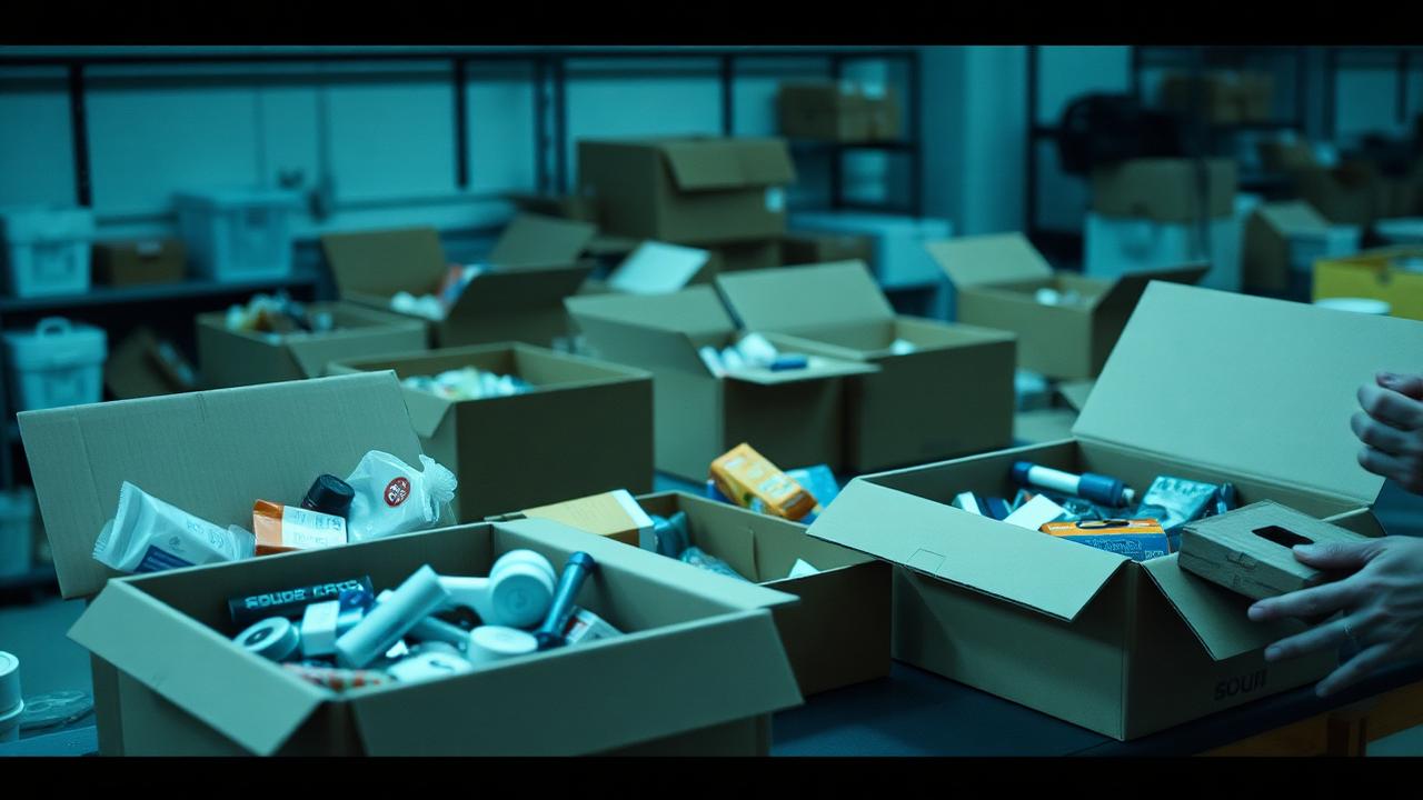 Open boxes of assorted customer-return products being sorted on a workbench, illustration for How to Inspect Untested Pallets Without Getting Burned